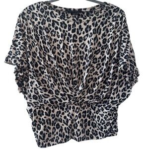 Cynthia Steffe Black‎ and Cream Leopard Blouse
